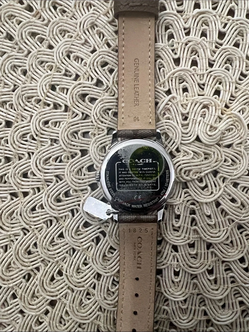 Coach Brown Signature Leather Strap Watch with Silver Dial